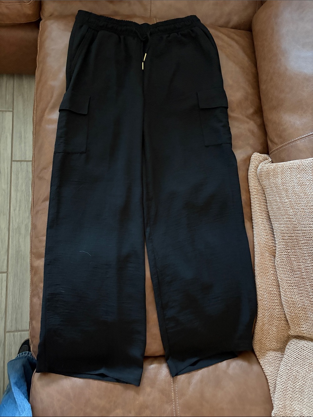 Counterparts Black Cargo Drawstring Pants